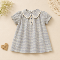 Thumbnail for Short Sleeve Embroidery Dress – Elegantti ja mukava – boutique-tyylinen tyttöjen mekko
