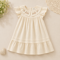 Thumbnail for Short Sleeve Embroidery Dress – Elegantti ja mukava – boutique-tyylinen tyttöjen mekko