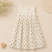 Thumbnail for Short Sleeve Embroidery Dress – Elegantti ja mukava – boutique-tyylinen tyttöjen mekko