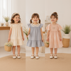 Short Sleeve Embroidery Dress – Elegantti ja mukava – boutique-tyylinen tyttöjen mekko