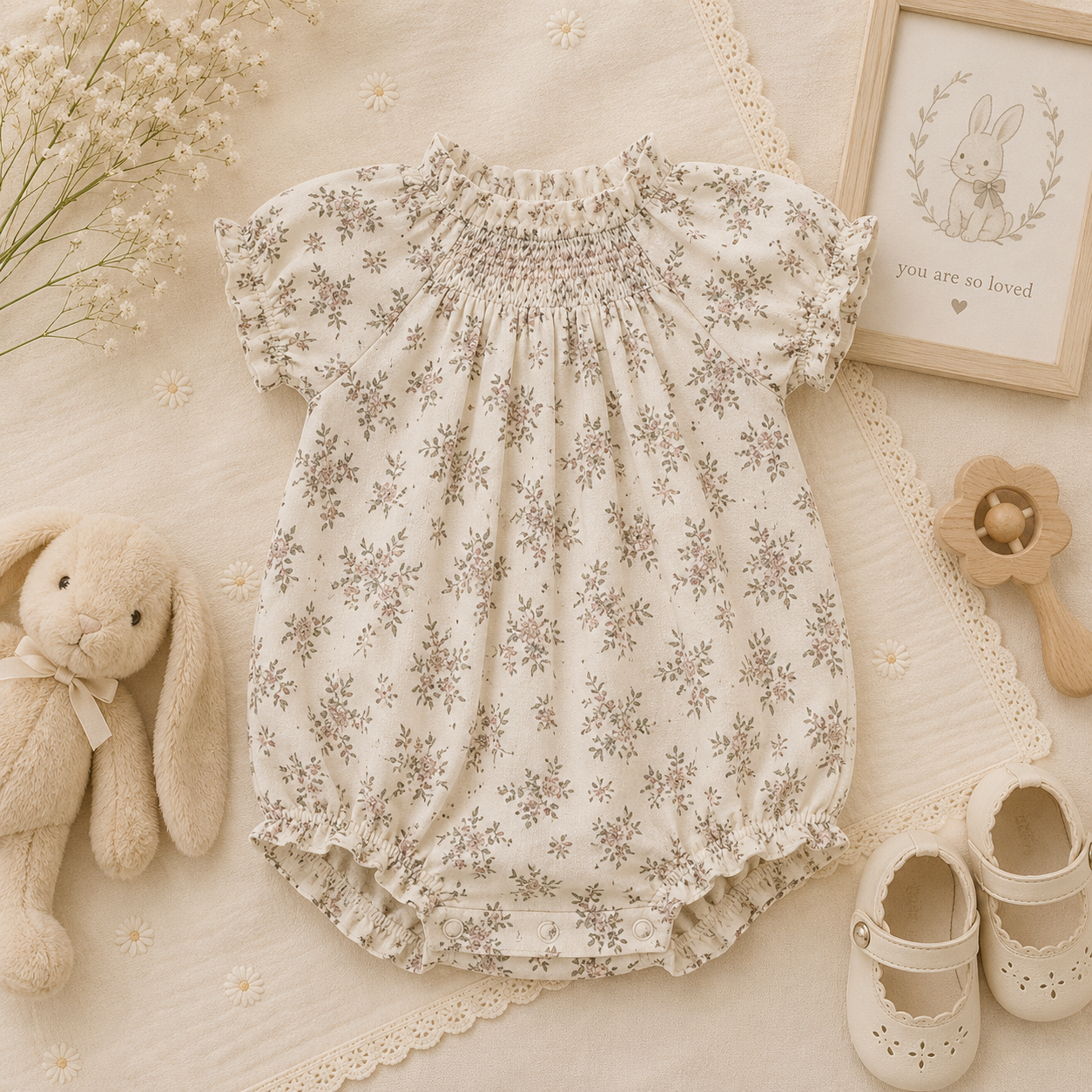 Vintage Rompers – Ajaton ja pehmeä – vauvan haalari