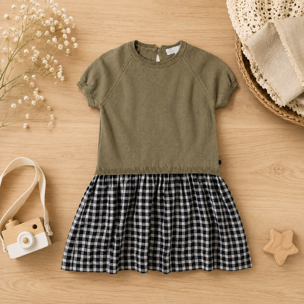 Plaid Patchwork Dress – Trendikäs ja ilmava – Ruudullinen mekko