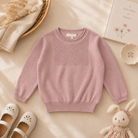 Thumbnail for Thin Cotton Pullover – Valo & mukavuus – Neulottu lasten villapaita