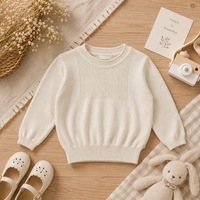 Thumbnail for Thin Cotton Pullover – Valo & mukavuus – Neulottu lasten villapaita