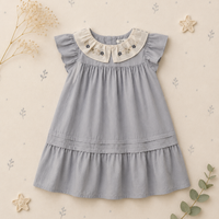 Thumbnail for Princess Dress – Tyylikäs ja mukava – mekko, jossa on brodeerattu kaulus