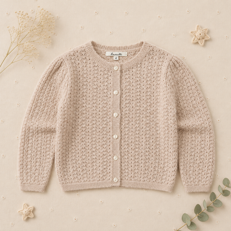 Buttoned Cardigan – Pehmeä ja mukava – neulottu lasten neuletakki