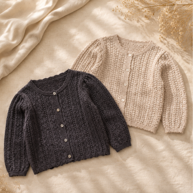 Buttoned Cardigan – Pehmeä ja mukava – neulottu lasten neuletakki
