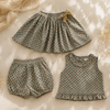 Matching Set – Mukava & koiranputki-kuvio – bloomerit, hame ja pusero