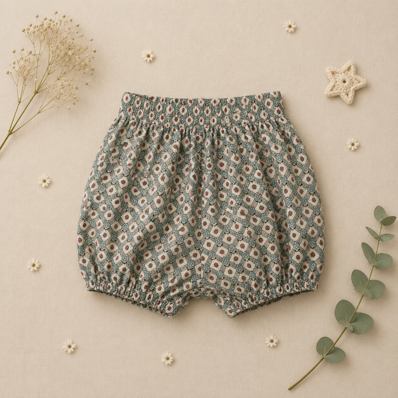 Matching Set – Mukava & koiranputki-kuvio – bloomerit, hame ja pusero