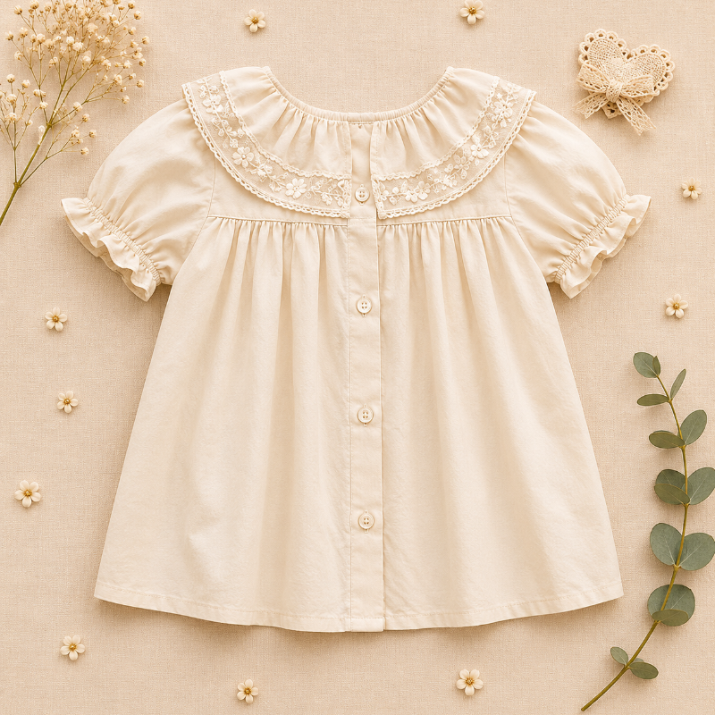 Ruffle Collar Top – Tyylikäs ja mukava – Toppi jossa on koristeellinen kaulus ja pussihihat