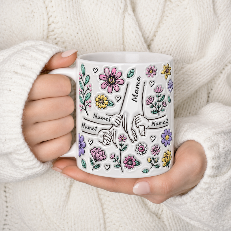 Personalized Kids Name Mug – Ainutlaatuinen äitienpäivälahja – Henkilökohtainen muki