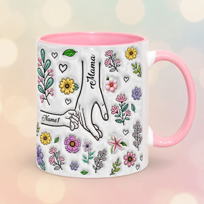 Personalized Kids Name Mug – Ainutlaatuinen äitienpäivälahja – Henkilökohtainen muki