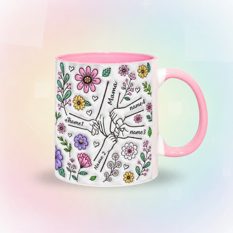 Personalized Kids Name Mug – Ainutlaatuinen äitienpäivälahja – Henkilökohtainen muki