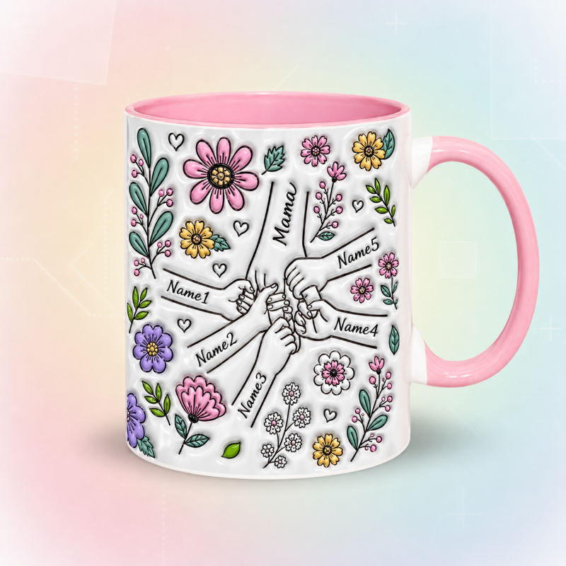 Personalized Kids Name Mug – Ainutlaatuinen äitienpäivälahja – Henkilökohtainen muki