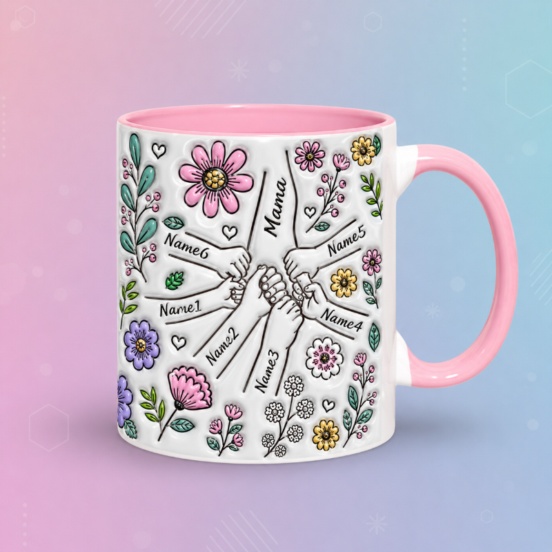 Personalized Kids Name Mug – Ainutlaatuinen äitienpäivälahja – Henkilökohtainen muki