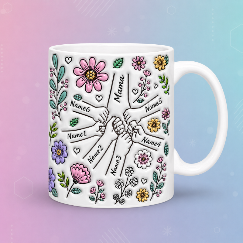 Personalized Kids Name Mug – Ainutlaatuinen äitienpäivälahja – Henkilökohtainen muki