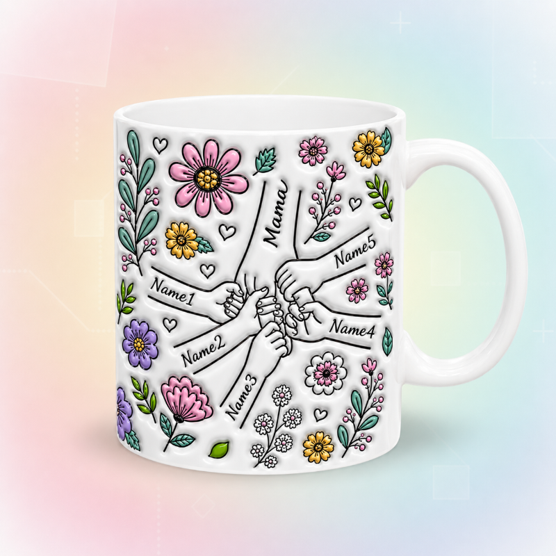 Personalized Kids Name Mug – Ainutlaatuinen äitienpäivälahja – Henkilökohtainen muki