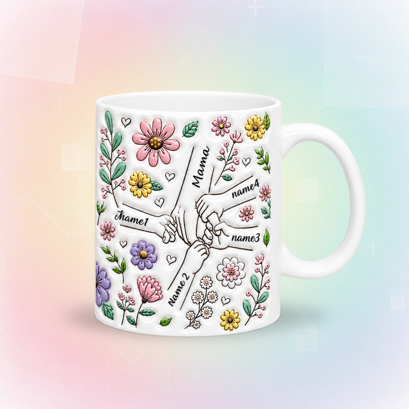 Personalized Kids Name Mug – Ainutlaatuinen äitienpäivälahja – Henkilökohtainen muki