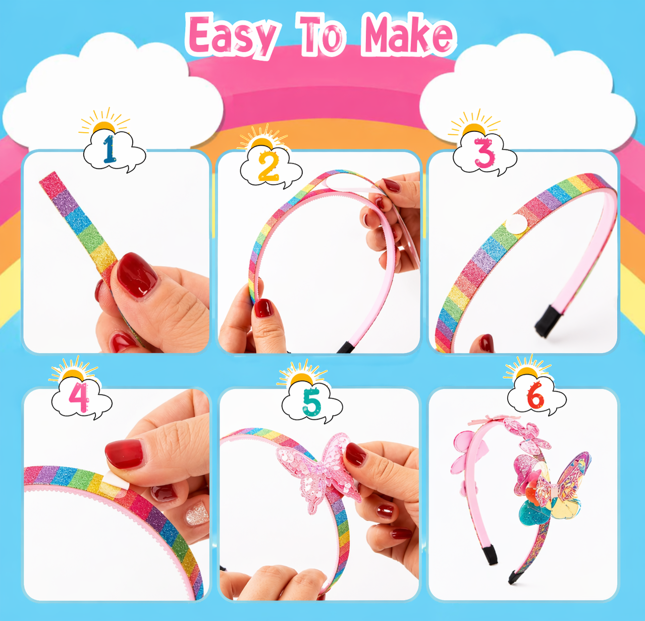 DIY Headband Making Kit – Luova ja leikkisä – hiuspanta-asustepaketti