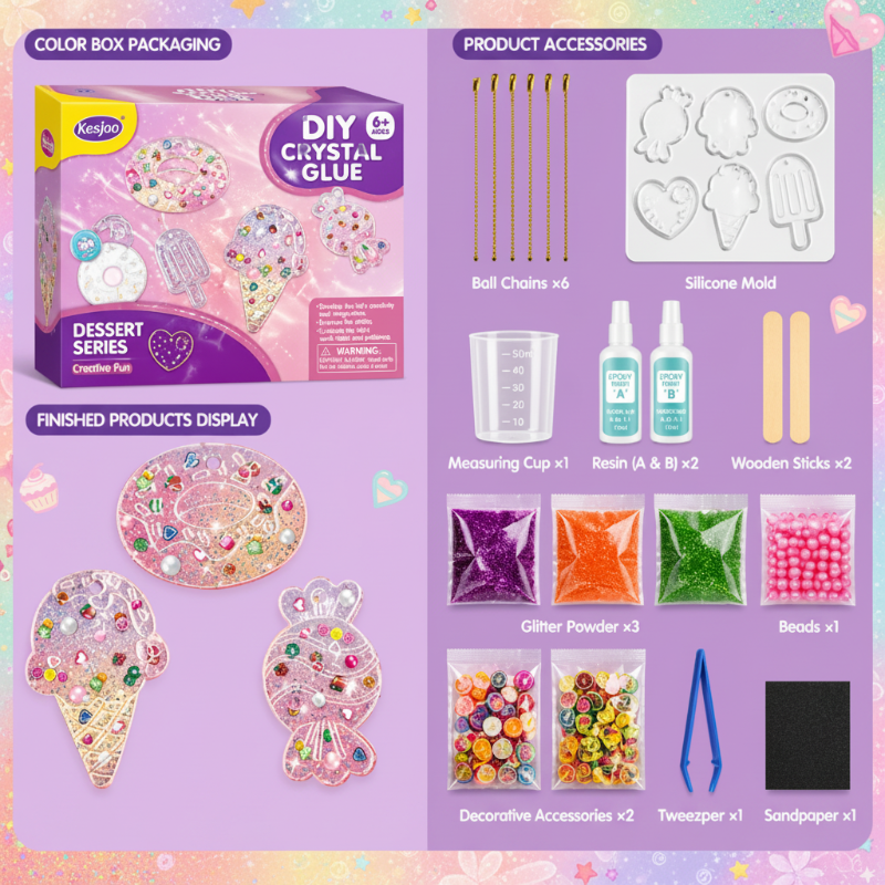 DIY Crystal Keychain Kit – Luova & leikkisä – avaimenperän askartelusetti