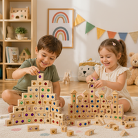 Thumbnail for Rainbow Gem Stacking Blocks – Luova ja opettavainen – Puinen pinoamispalikkasarja