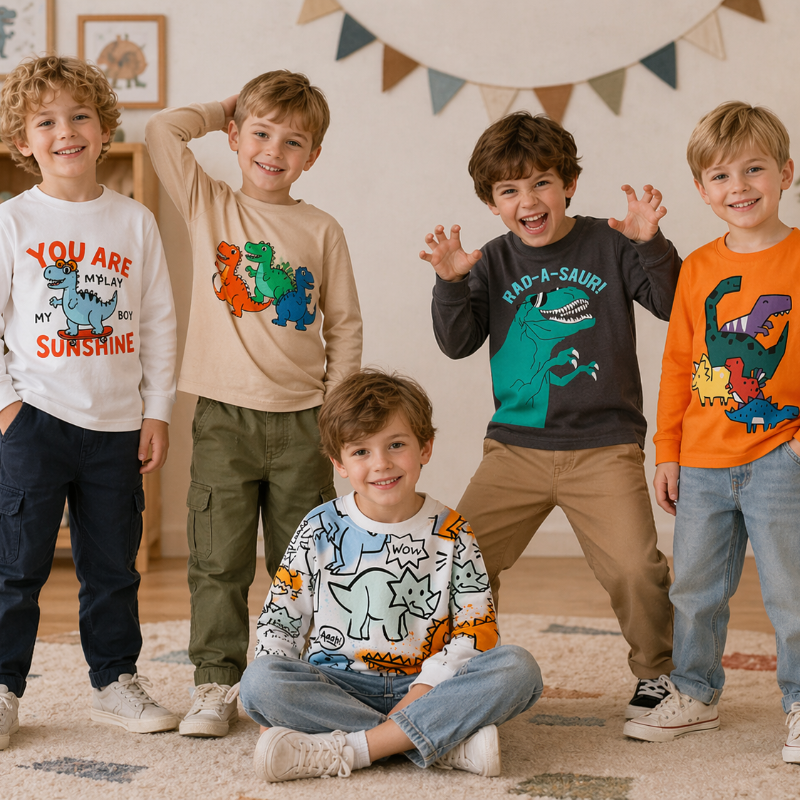Kids Dinosaur Sweatshirt – Mukavuus ja tyyli – Dino-lasten villapaita