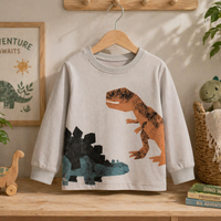 Thumbnail for Kids Dinosaur Sweatshirt – Mukavuus ja tyyli – Dino-lasten villapaita
