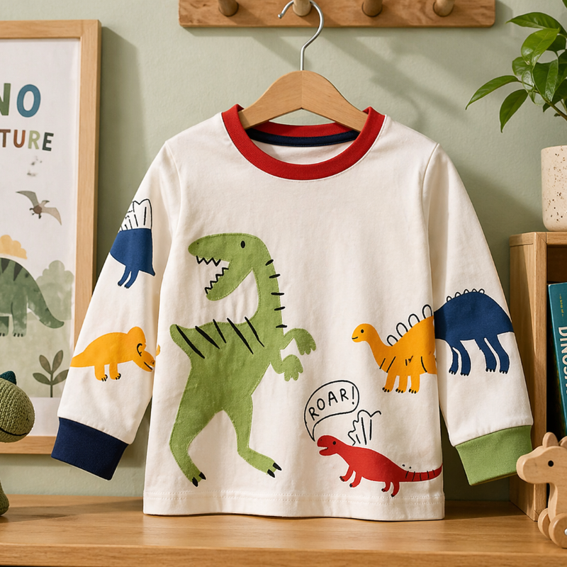 Kids Dinosaur Sweatshirt – Mukavuus ja tyyli – Dino-lasten villapaita