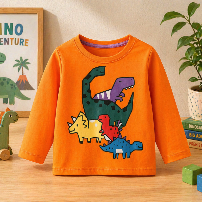 Kids Dinosaur Sweatshirt – Mukavuus ja tyyli – Dino-lasten villapaita