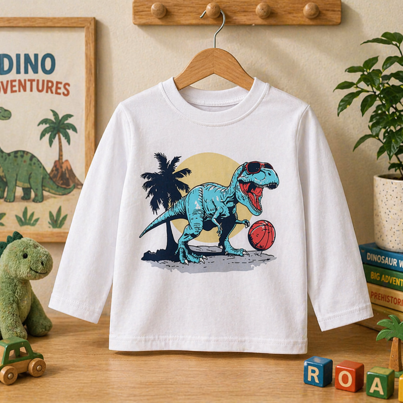 Kids Dinosaur Sweatshirt – Mukavuus ja tyyli – Dino-lasten villapaita