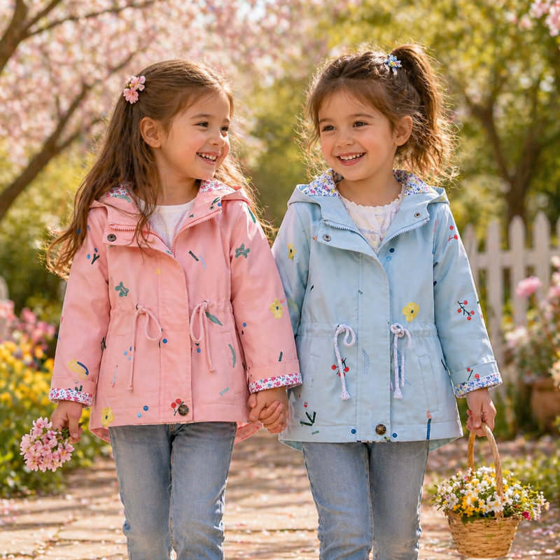 Girls Windbreaker Jacket – Kevyt ja tyylikäs – Lasten takki