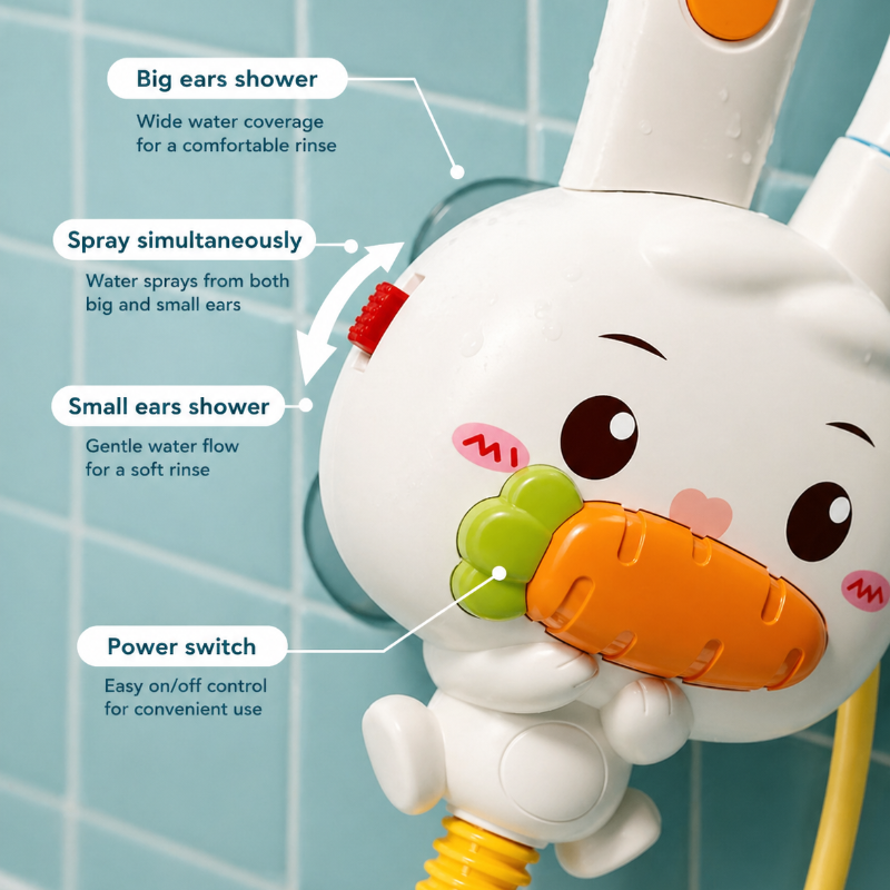 Rabbit Bath Shower Toy – Leikkiä ja vesihupia – Kylpyhuonelelu, vesisuihku