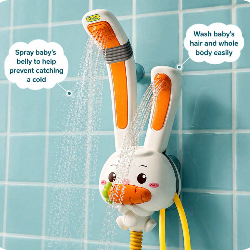 Rabbit Bath Shower Toy – Leikkiä ja vesihupia – Kylpyhuonelelu, vesisuihku