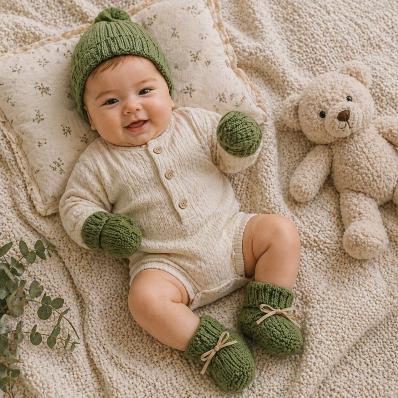 Booties & Mittens – Pehmeä ja lämmin – käsine- ja kenkäsetti