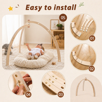 Thumbnail for Wooden Baby Rattle Toy – Aistien kehittymistä tukeva ja turvallinen – Vauvojen liikuntatunti