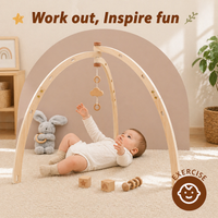 Thumbnail for Wooden Baby Rattle Toy – Aistien kehittymistä tukeva ja turvallinen – Vauvojen liikuntatunti