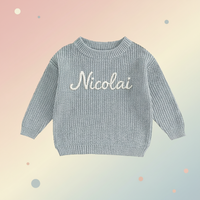Thumbnail for Personalized Baby Sweater – Ainutlaatuinen ja rakastava – brodeerattu, nimikoitu vauvan villapaita