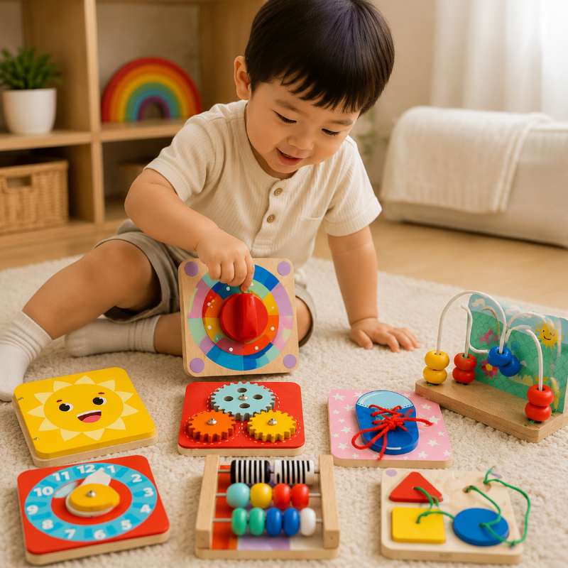 TinySkills – Luova & opettavainen – Montessori-magneettinen Busy Board -leikkitaulu