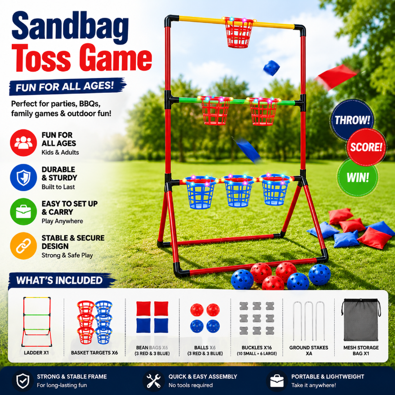 Sandbag Toss Game – Interaktiivinen & ulkoilu – Pussipeli-setti