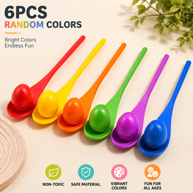 Wooden Egg Spoon Game – Motoriset taidot ja oppiminen – Munakilpailu-tasapainopeli