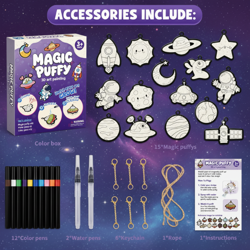 Magic Puff Paint – Luova & vuorovaikutteinen – askartelusetti, jossa on maaginen vaahtomainen rakenne