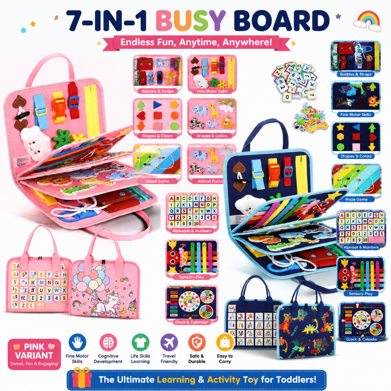 7-in-1 Busy Board – Motoriset taidot ja oppiminen – Aktiviteettitaulu