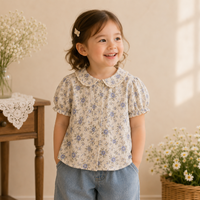Thumbnail for Girls Summer Fashion Top – Kevyt ja mukava – Vintage-tyylinen tyttöjen toppi