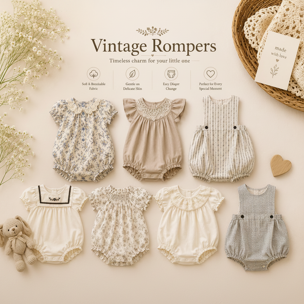Vintage Rompers – Ajaton ja pehmeä – vauvan haalari