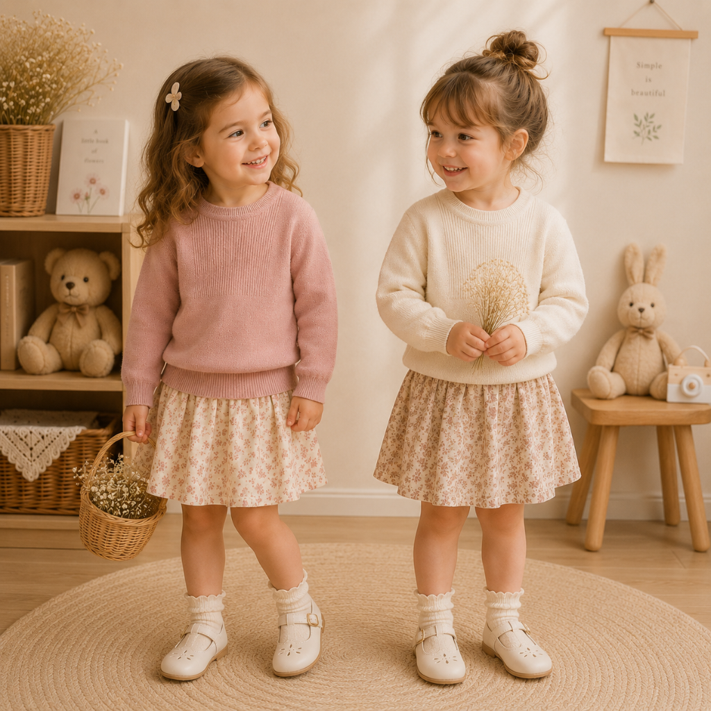 Thin Cotton Pullover – Valo & mukavuus – Neulottu lasten villapaita