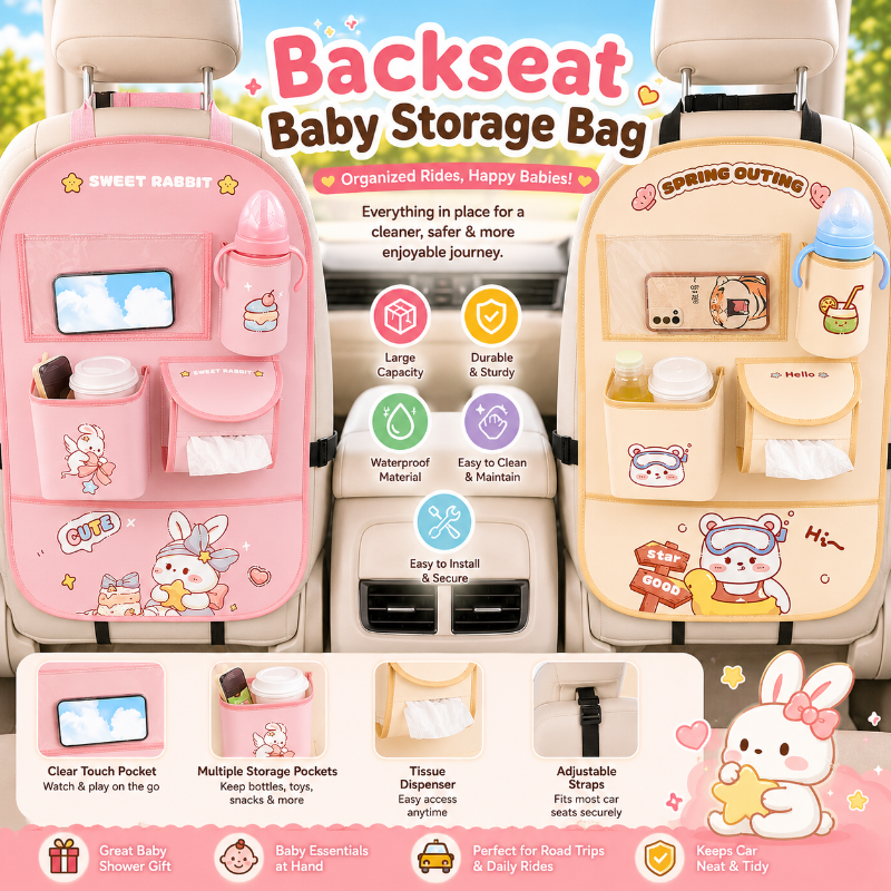 Backseat Baby Storage Bag – Kätevä ja tilava – auton säilytyslaukku