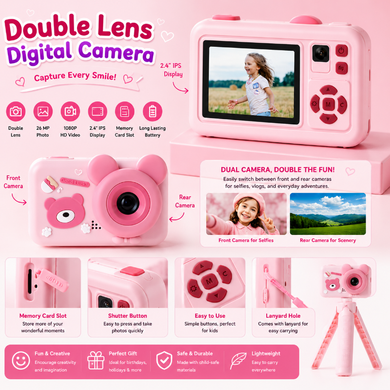 Double Lens Digital Camera – Luova ja hauska – lasten kamera