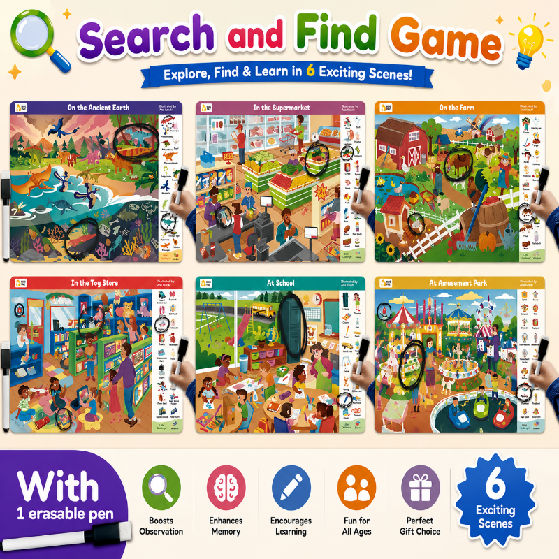 Search and Find Game – Oppiminen ja leikki – Aktiviteettikirja