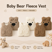 Thumbnail for Baby Bear Fleece Vest – Lämmin ja pehmeä – Lasten karhuliivi