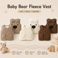 Thumbnail for Baby Bear Fleece Vest – Lämmin ja pehmeä – Lasten karhuliivi